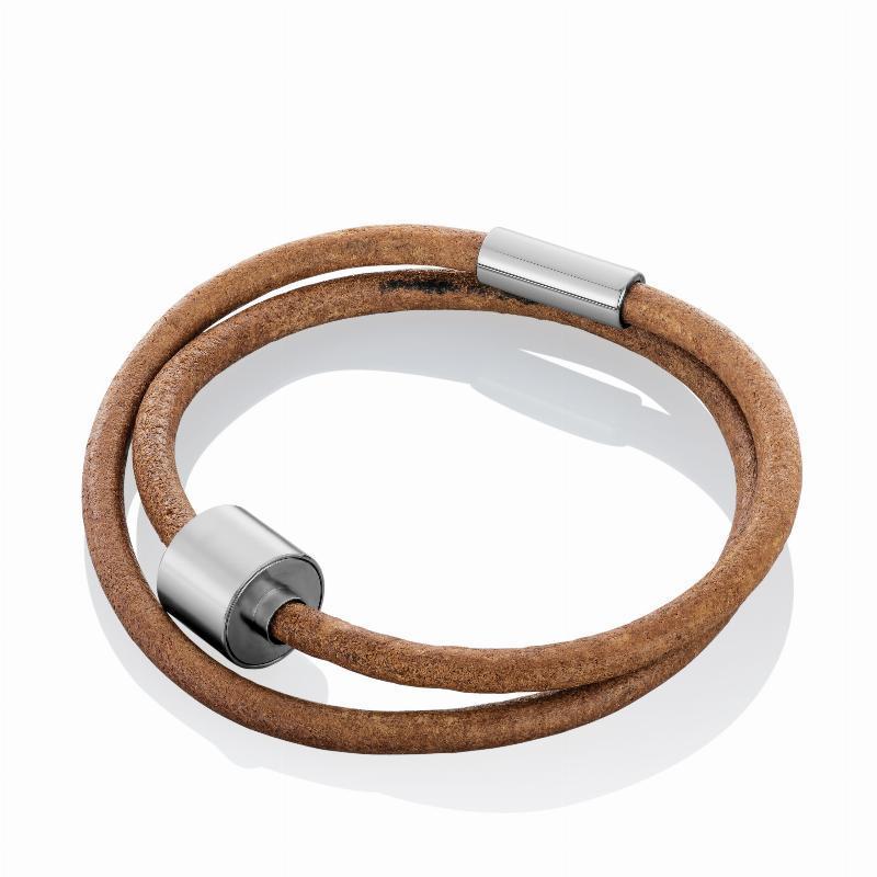 Askesmykke - Armbånd M Beholder - Cognac Læder