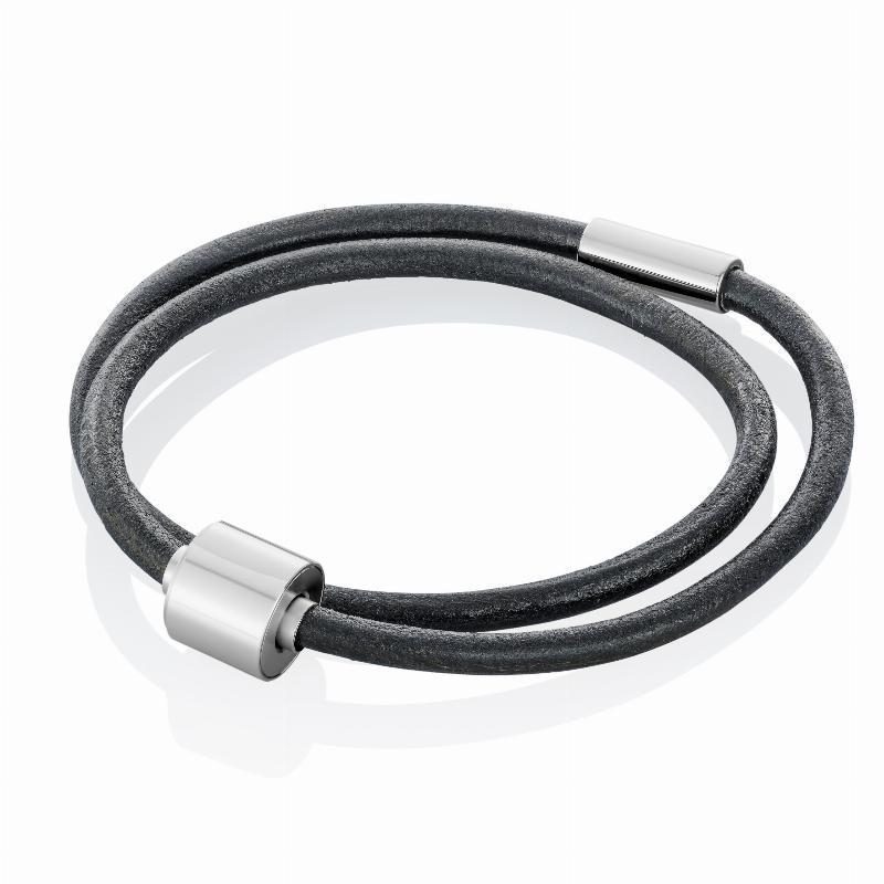 Askesmykke - Armbånd M Beholder - Sort Læder