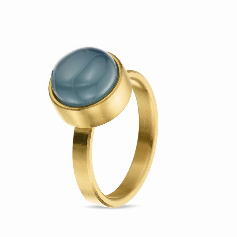 Askering med 24 Karat Guld og Blå Agat