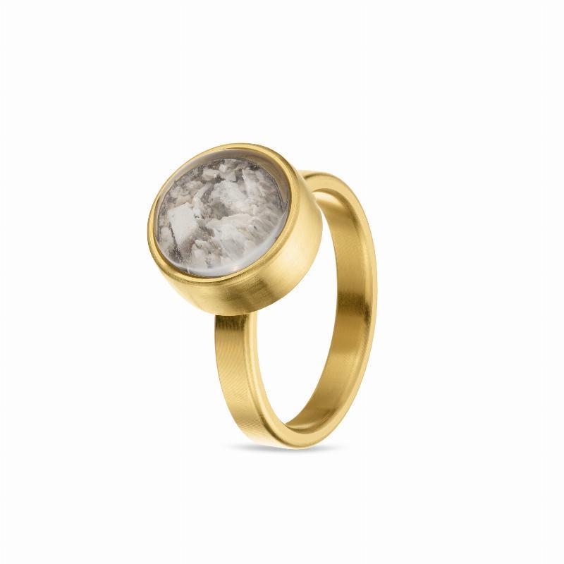 Askering med 24 Karat Guld og Klar Glas