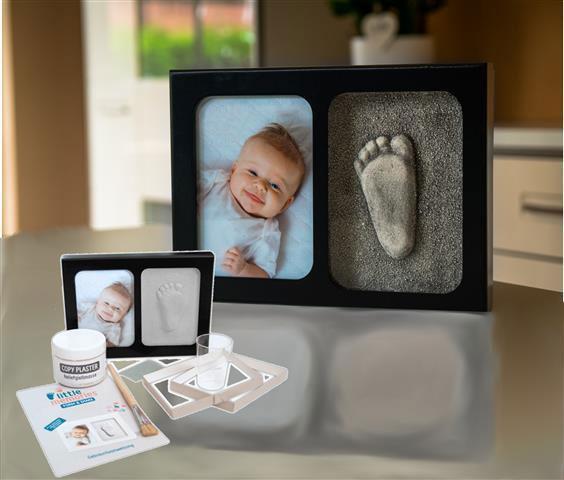 3D Babyaftryk med Elegant Sort Ramme