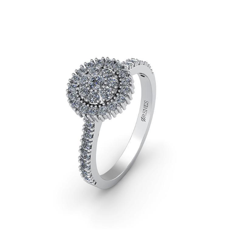 14 Karat Hvidguld Ring med Brillanter fra Henrik Ørsnes