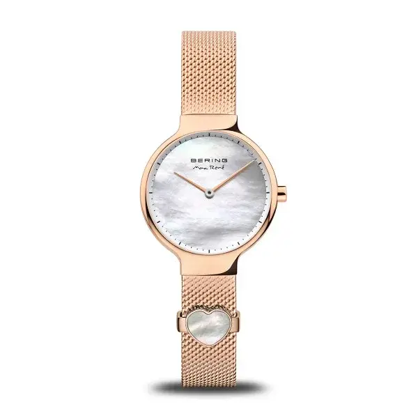 Bering Ur i Rosa med Hjerte Design