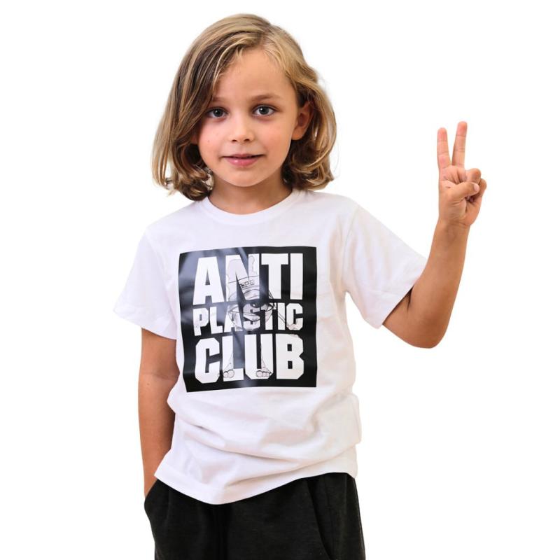 Anti Plastic Club - Begrænset Hvid T-shirt til Børn