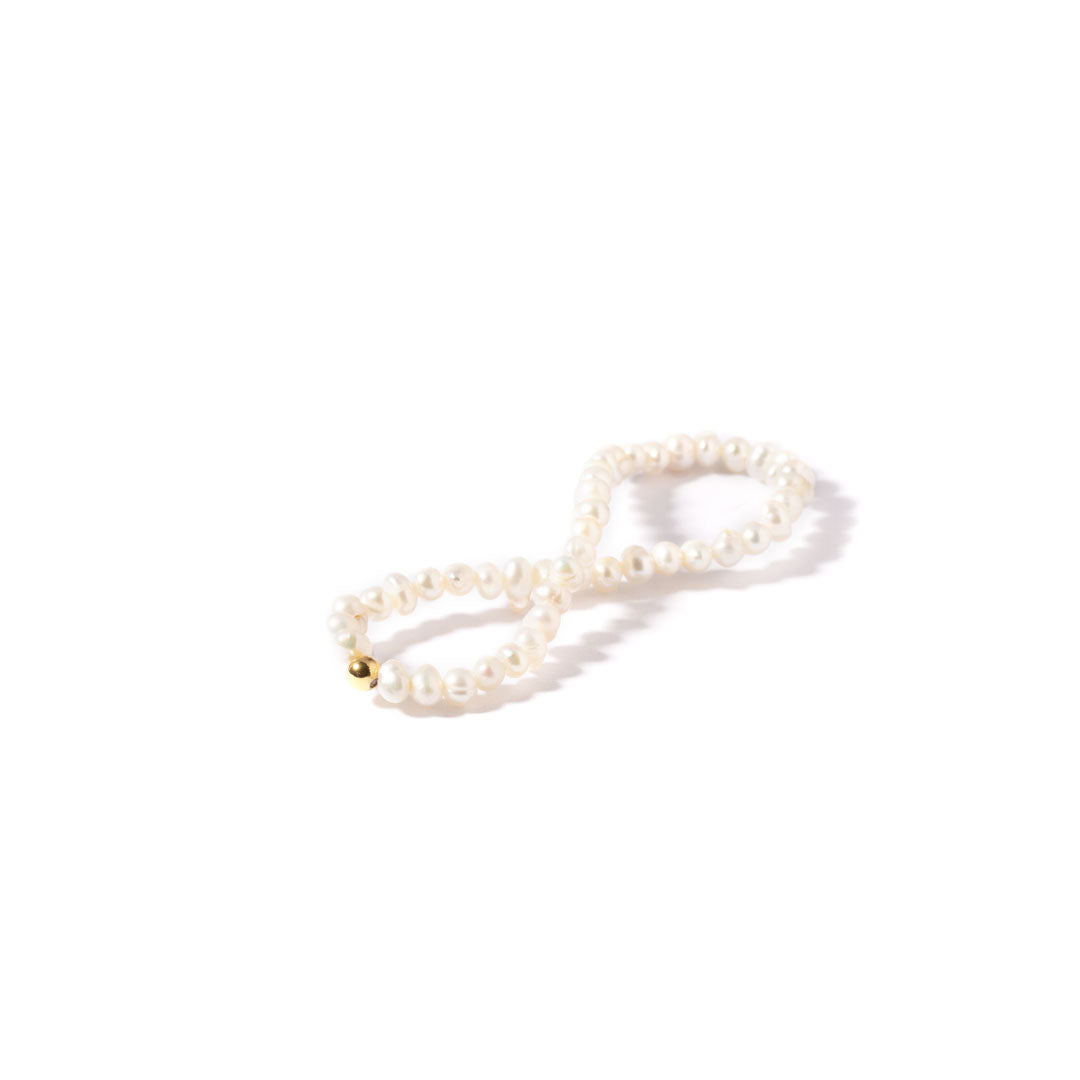 Armbånd - Pearlstring - One Size Fits All Armbånd - Hvide Ferskvandsperler