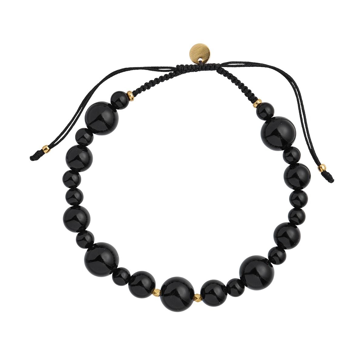 Cherrie Bon Bon Forgyldt Sølv Armbånd Fra Stine A Med Sort Onyx