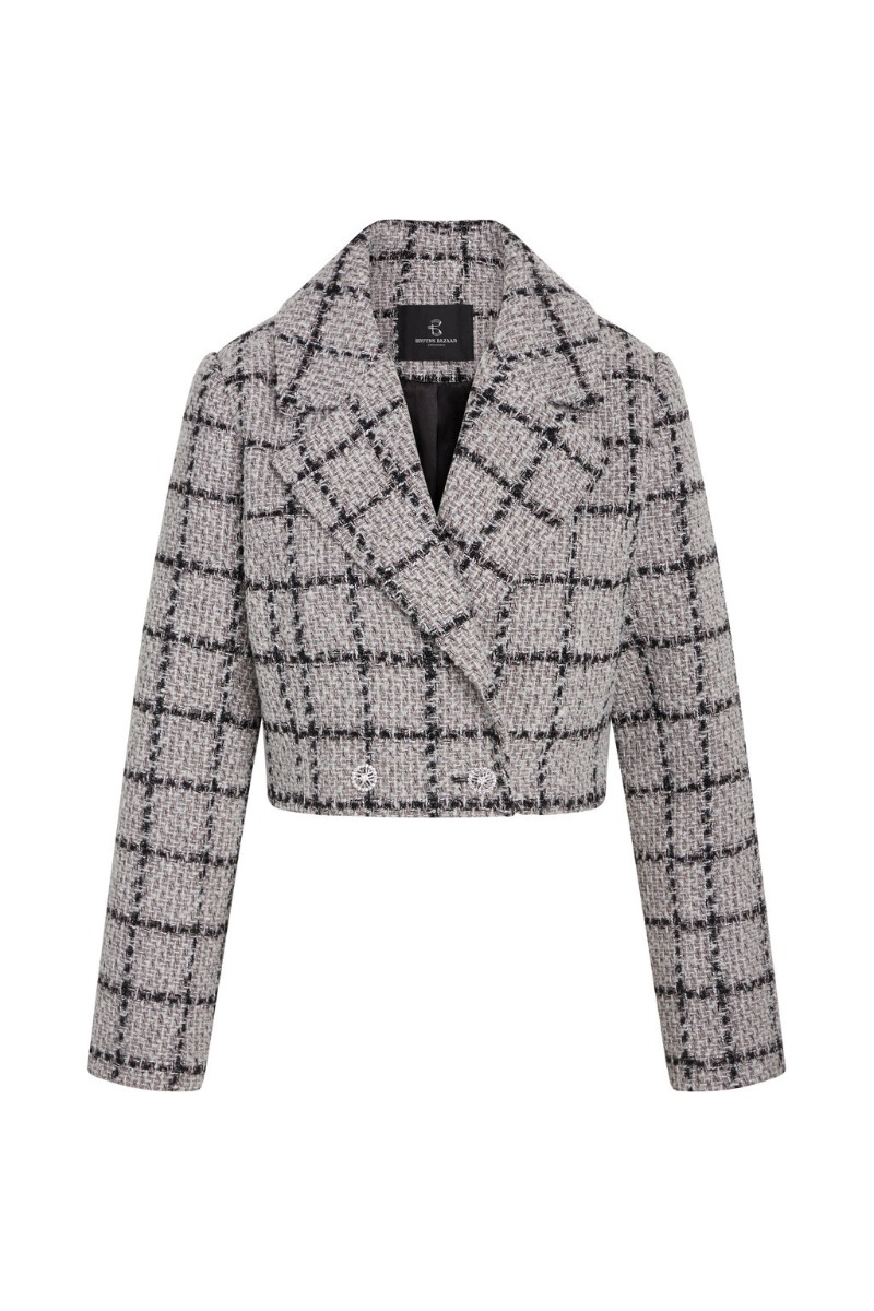 Bruuns Bazaar - Blazer - Doxabbnanyas Short Blazer - Sandcheck