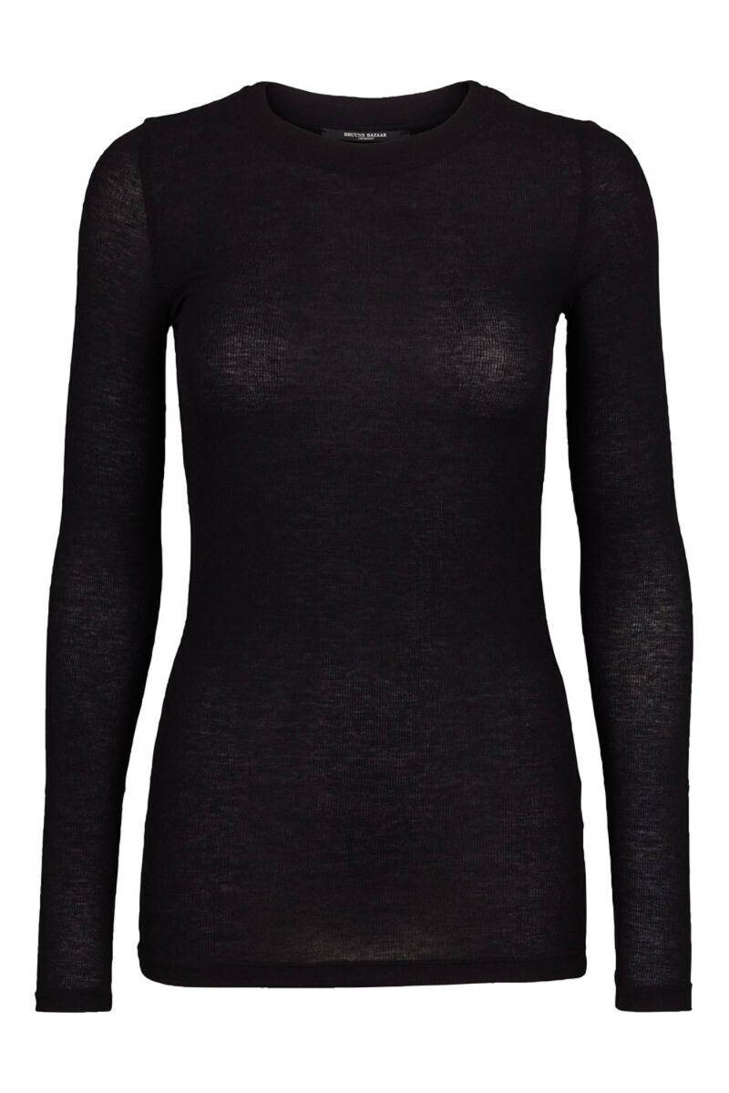 Bruuns Bazaar - Bluse - Angelabb Ls T-shirt - Black