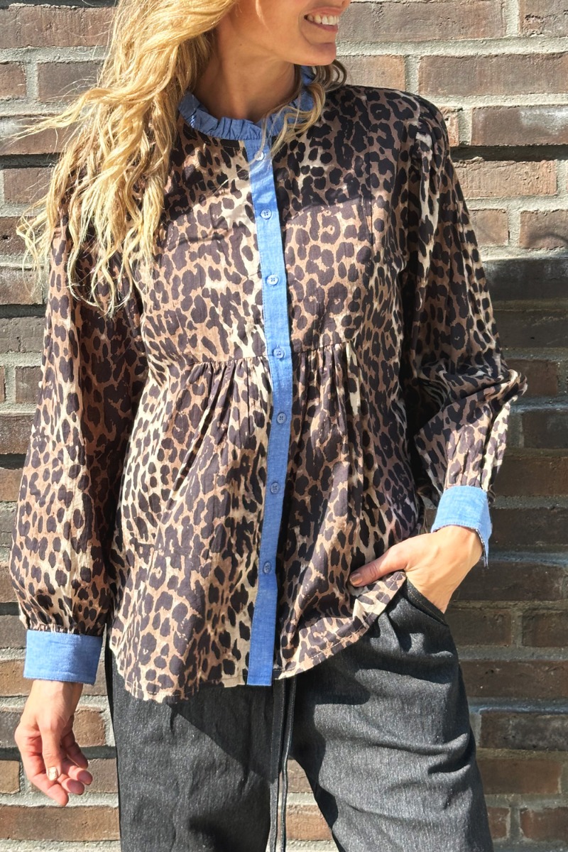 Continue - Bluse - Chania Leo With Chambre -  Leo Printchambre