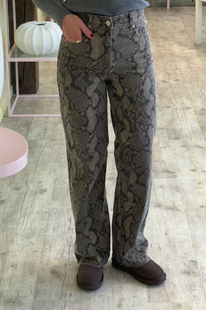 Yas - Jeans - Yasleonora Hw Denim Jeans - Black Snake Print
