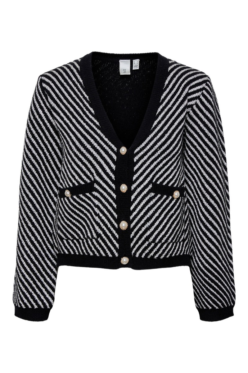 Yas - Cardigan - Yascharla Ls Sequin Knit Cardigan - Black