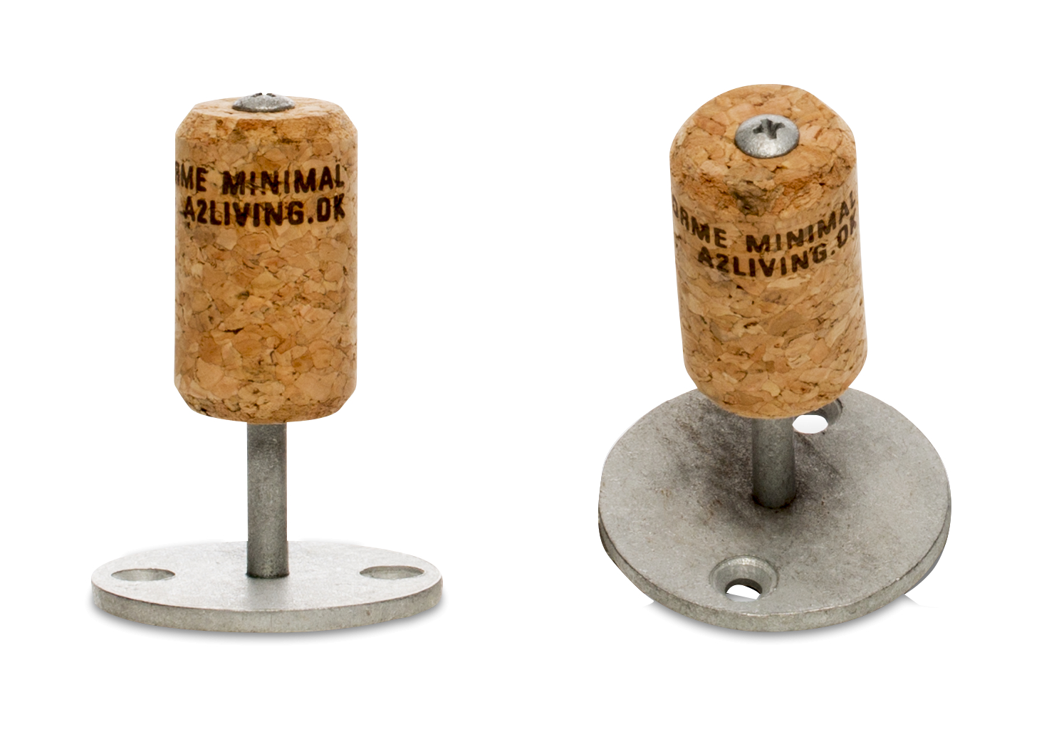 A2 Living  Knagerække Eller Knage Med Kork - Design Knage 2 Stk ø5x8 Cm