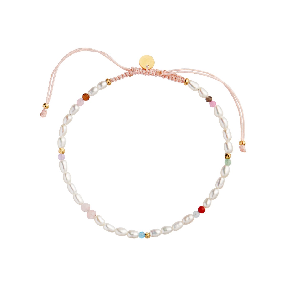 Confetti Pearl Bracelet Forgyldt Sølv Armbånd Fra Stine A Med Nylonsnor Sten Og Ferskvandsperler