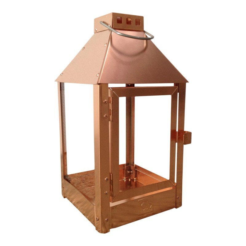 Kobber Lanterne I Fantastisk Kvalitet 3 Størrelser Udendørs Lanterne I Kobber Fra 1299 Kr   - Størrelse 17 X 17 X 335 Cm