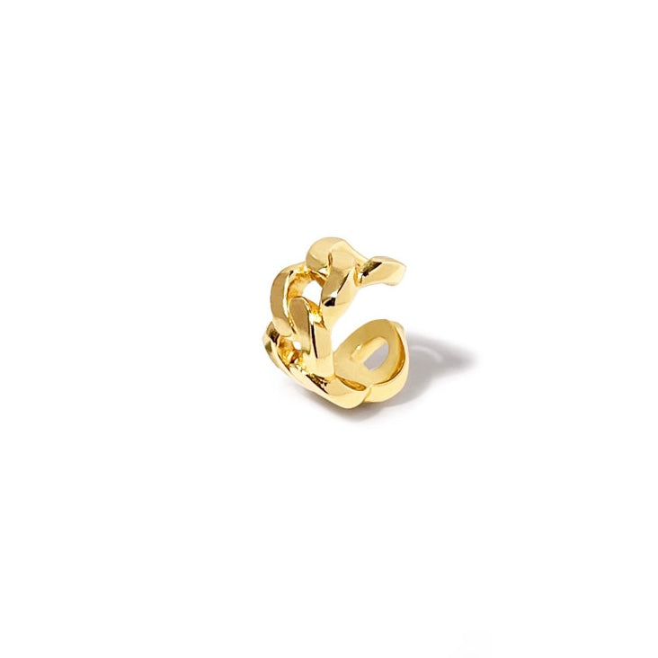 Cuff  ørering - Chunkychaincuff - Onesize Regulerbar Størrelse - 18 Karat Forgyldt Sterling Sølv