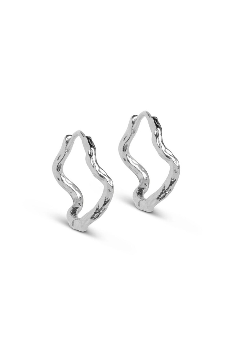 ?ø Enamel - øreringe - Holly Hoops Large - Silver